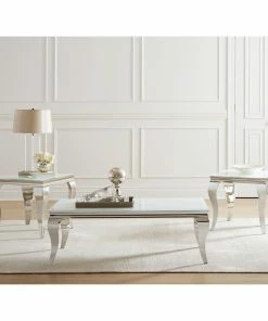 Cheapest ⭐ Coaster Delilah White And Chrome Rectangle Coffee Table 🛒 6 Cheapest ⭐ Coaster Delilah White And Chrome Rectangle Coffee Table 🛒 -Coaster Sales Store Delilah White and Chrome Rectangle Coffee Table 2