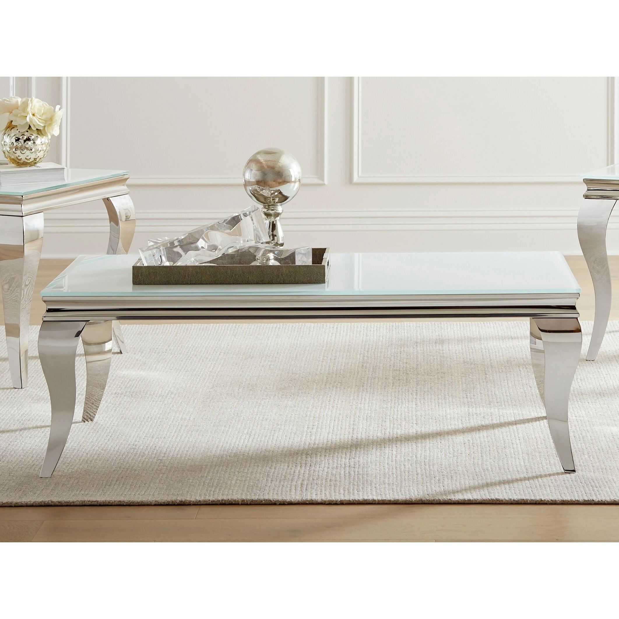 Cheapest ⭐ Coaster Delilah White And Chrome Rectangle Coffee Table 🛒 1 Cheapest ⭐ Coaster Delilah White And Chrome Rectangle Coffee Table 🛒
