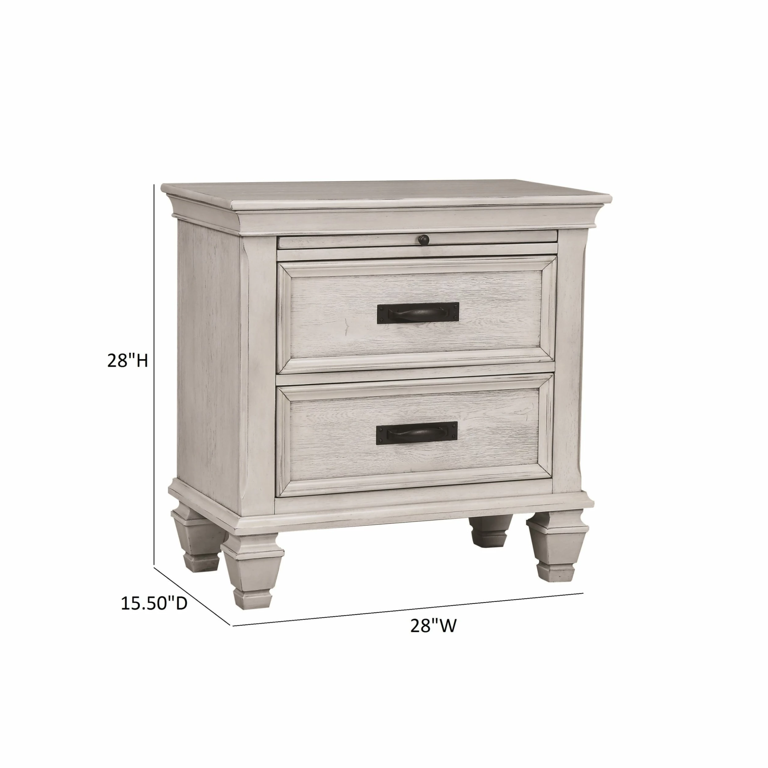 Flash Sale ๐ Coaster Franco Antique White 2-drawer Nightstand With Tray ๐คฉ - Image 3
