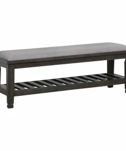 Flash Sale ⌛ Coaster Franco Weathered Sage Upholstered Bench With Slatted Shelf ✨