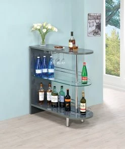 Flash Sale ⭐ Coaster Glossy Grey Bar Unit - 39.50" X 15.75" X 41.25" 💯