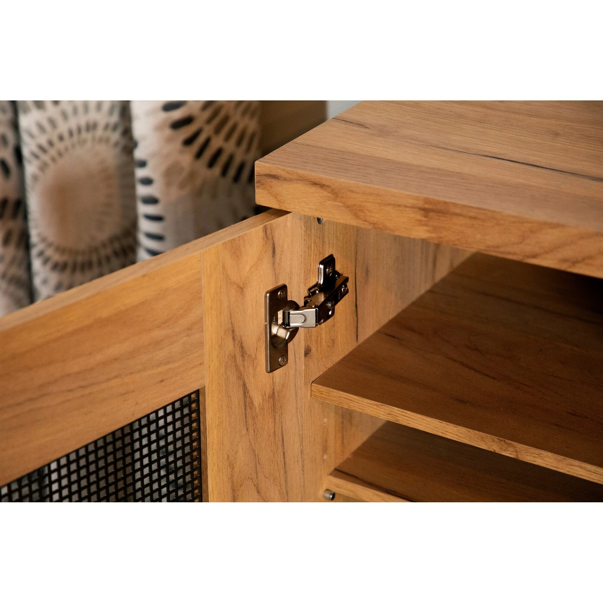 Best deal ✔️ Coaster Golden Oak Metal Mesh Door Accent Cabinet 🔥 - Image 7