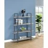 Flash Sale 👍 Coaster Grey Driftwood 4-tier Open Back Bookcase ⭐