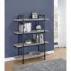 Outlet 🎉 Coaster Grey Driftwood And Black 4-tier Open Shelving Bookcase 🌟