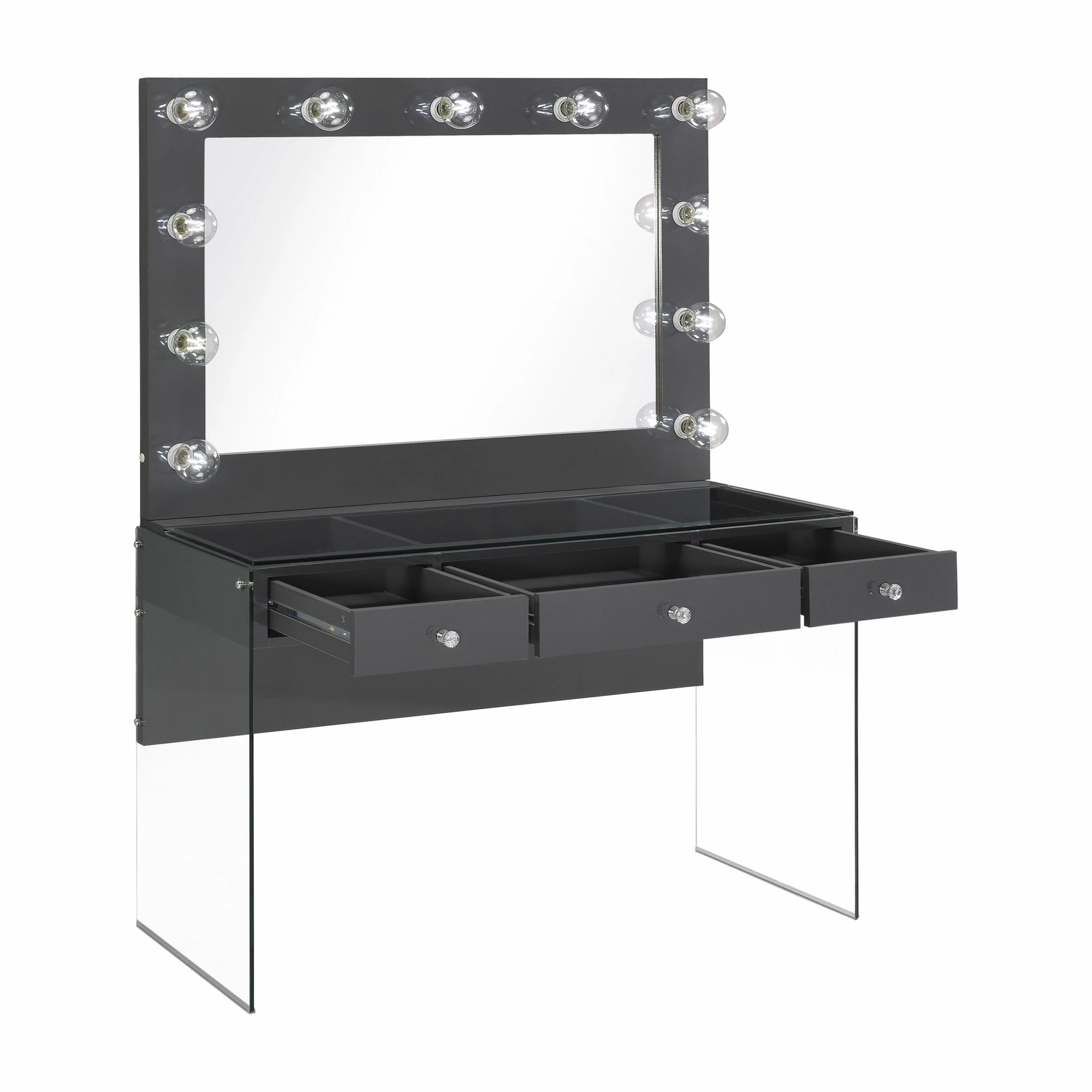 Top 10 ๐งจ Coaster Grey High Gloss 3-drawer Vanity Desk With Lighting Mirror โ - Image 3