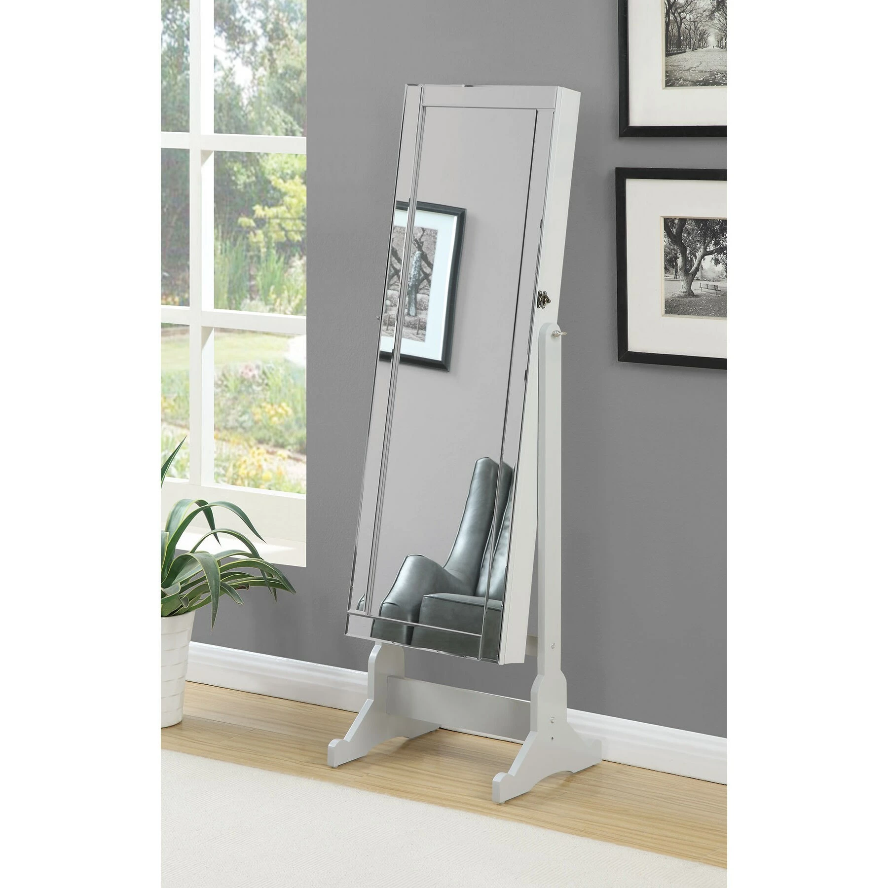 Buy โจ Coaster Company White Beveled Cheval Mirror Jewelry Armoire - 20.75" X 15" X 57" ๐ฅ - Image 4