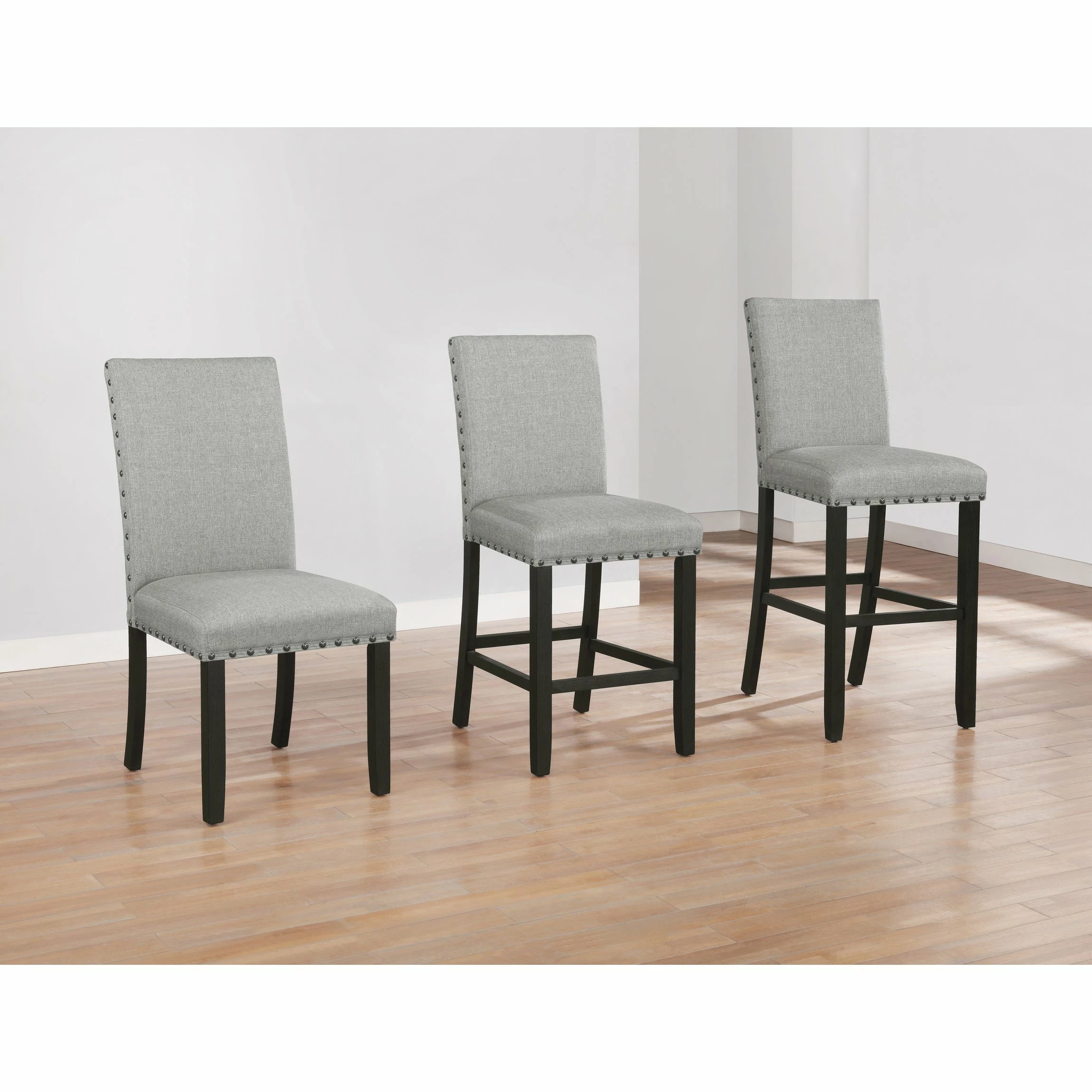 New 🎁 Coaster Grey And Antique Noir Solid Back Upholstered Side Chairs (Set Of 2) 😉 - Image 5