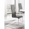 Outlet 🔔 Coaster Grey And Chrome Upholstered High Back Side Chairs (Set Of 4) 😍