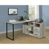 Buy 😉 Coaster Hertford L-shape Office Desk With Storage Grey Driftwood ✔️