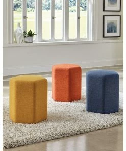 Budget 🔥 Coaster Hexagonal Upholstered Stool Yellow 🛒
