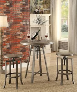 Deals 🌟 Coaster Industrial Adjustable Height Round Bar Table - 35" X 32" 🔥