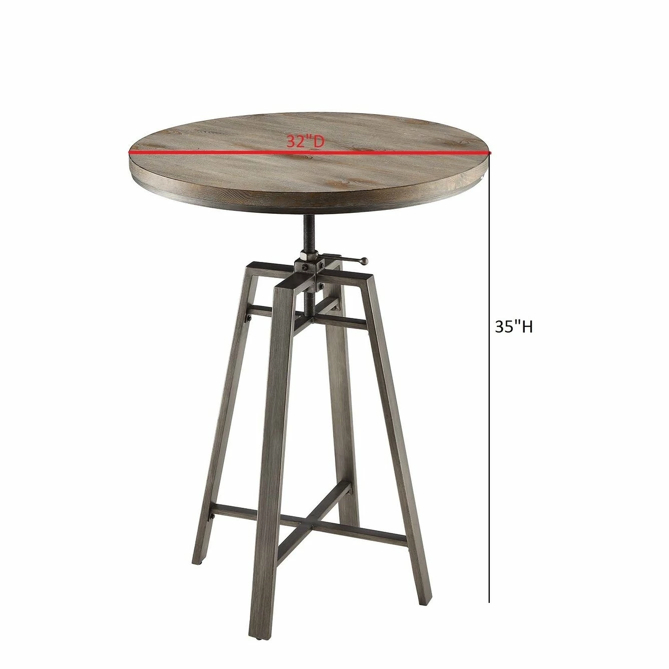 Deals 🌟 Coaster Industrial Adjustable Height Round Bar Table - 35" X 32" 🔥 - Image 4