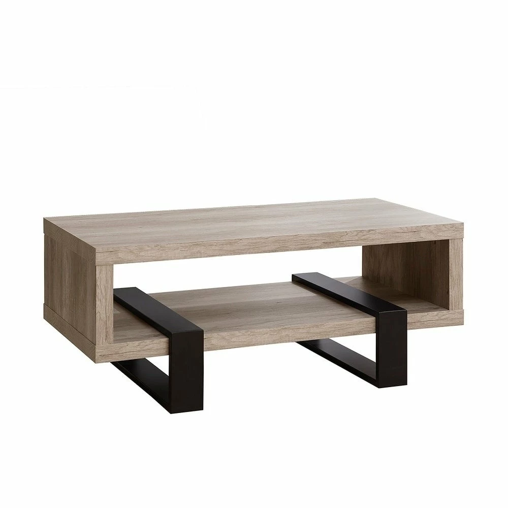 Best Sale โญ Coaster Industrial Grey Driftwood Open Coffee Table - 47.25" X 23.50" X 19.25" - 47.25" X 23.50" X 19.25" ๐ - Image 2