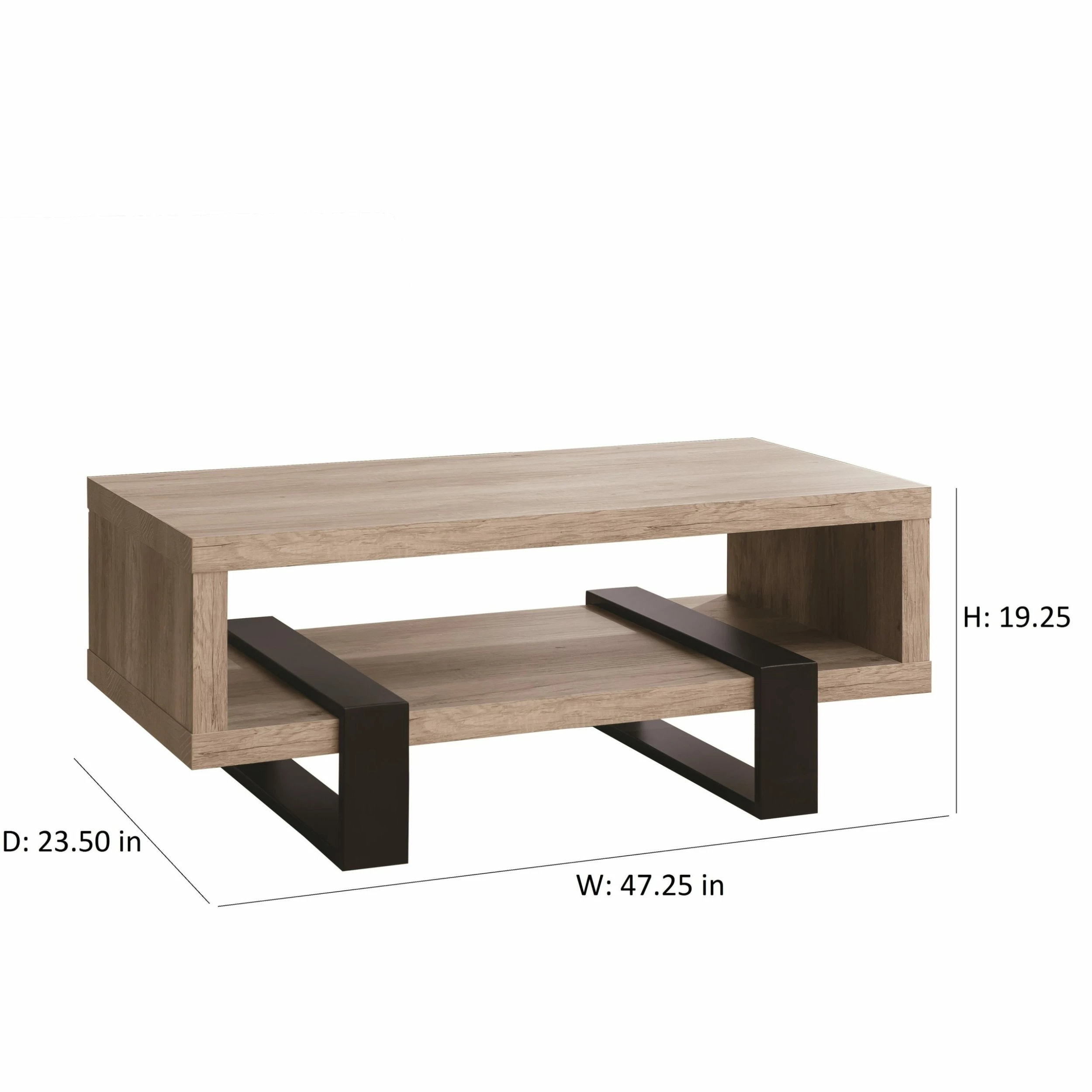 Best Sale โญ Coaster Industrial Grey Driftwood Open Coffee Table - 47.25" X 23.50" X 19.25" - 47.25" X 23.50" X 19.25" ๐ - Image 5