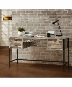 Best Sale 😉 Coaster Industrial Salvaged Cabin Writing Desk 👍