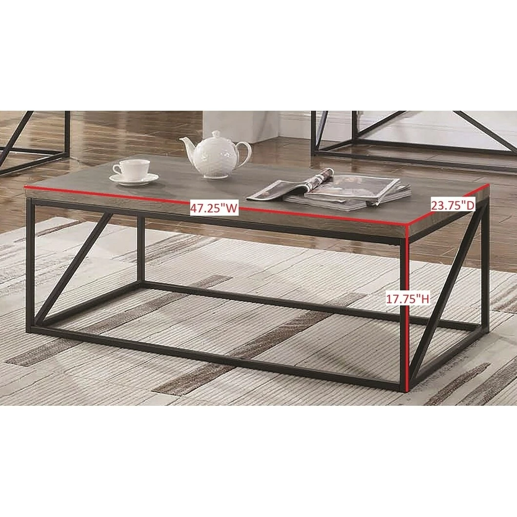 Outlet โ๏ธ Coaster Industrial Sonoma Grey Coffee Table โค๏ธ - Image 5