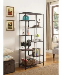 New 🧨 Coaster Industrial Walnut And Black 7-shelf Bookcase ❤️