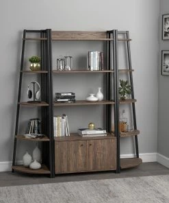 Cheap 👍 Coaster Jacksonville Aged Walnut And Black 3-piece Bookcase 🔔