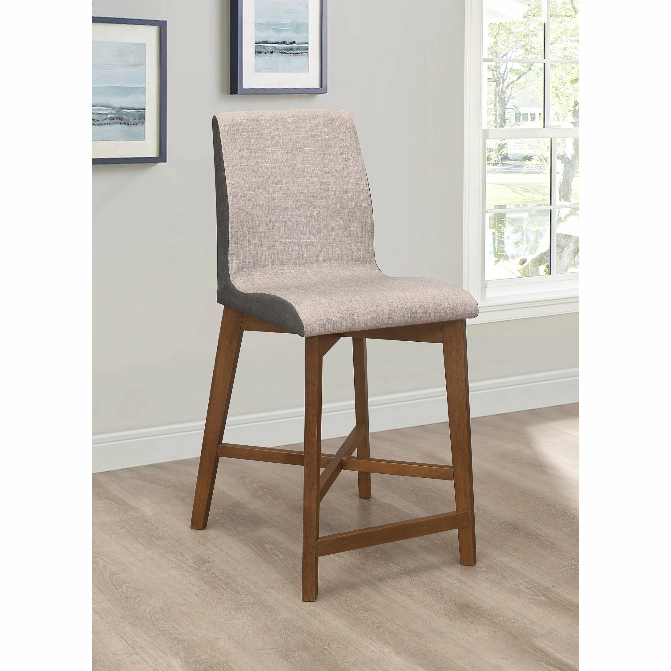 Best Pirce ๐งจ Coaster Grey And Natural Walnut Upholstered Counter Height Stools (Set Of 2) โญ 1 Best Pirce ๐งจ Coaster Grey And Natural Walnut Upholstered Counter Height Stools (Set Of 2) โญ