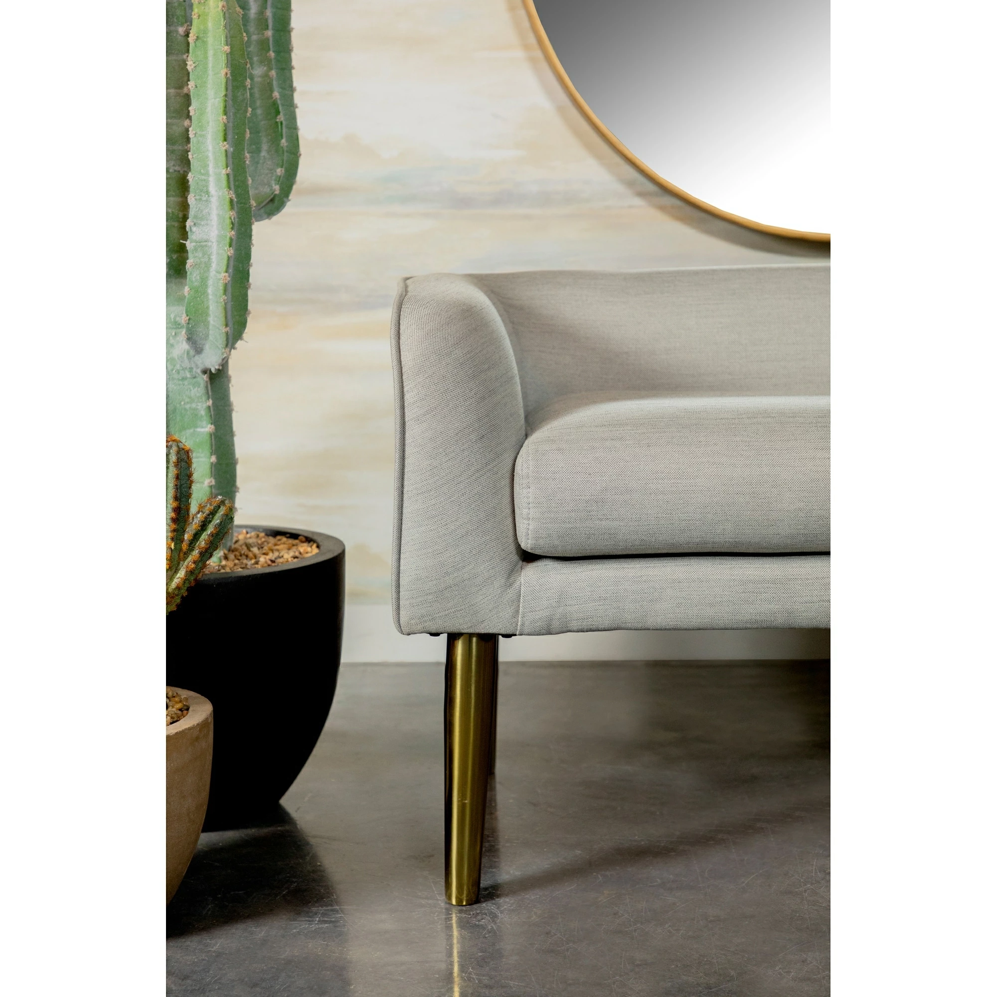 Budget ๐ฅ Coaster Low Back Upholstered Bench With Metal Legs Light Grey ๐งจ - Image 5