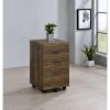Best Pirce ⌛ Coaster Luetta Aged Walnut 3-drawer Mobile Storage Cabinet With Casters 🔔