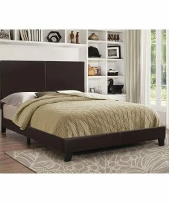 Best deal 🔥 Coaster Upholstered Platform Bed Black 🌟