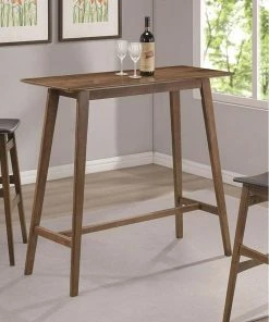 Flash Sale 🔥 Coaster Mid-century Natural Walnut Bar Table 🧨