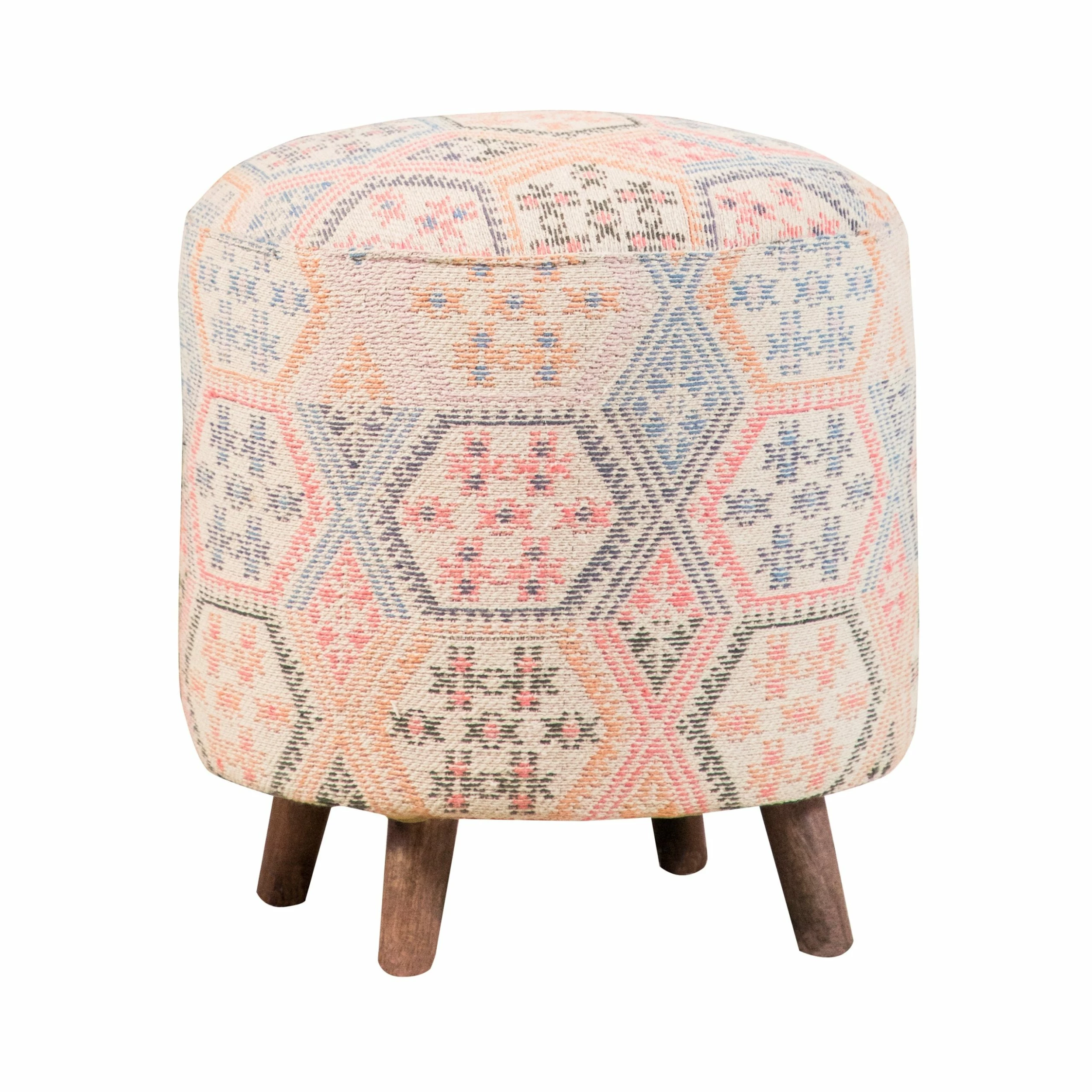 Cheap ๐ Coaster Multi-color Ikat Pattern Round Accent Stool ๐ - Image 2