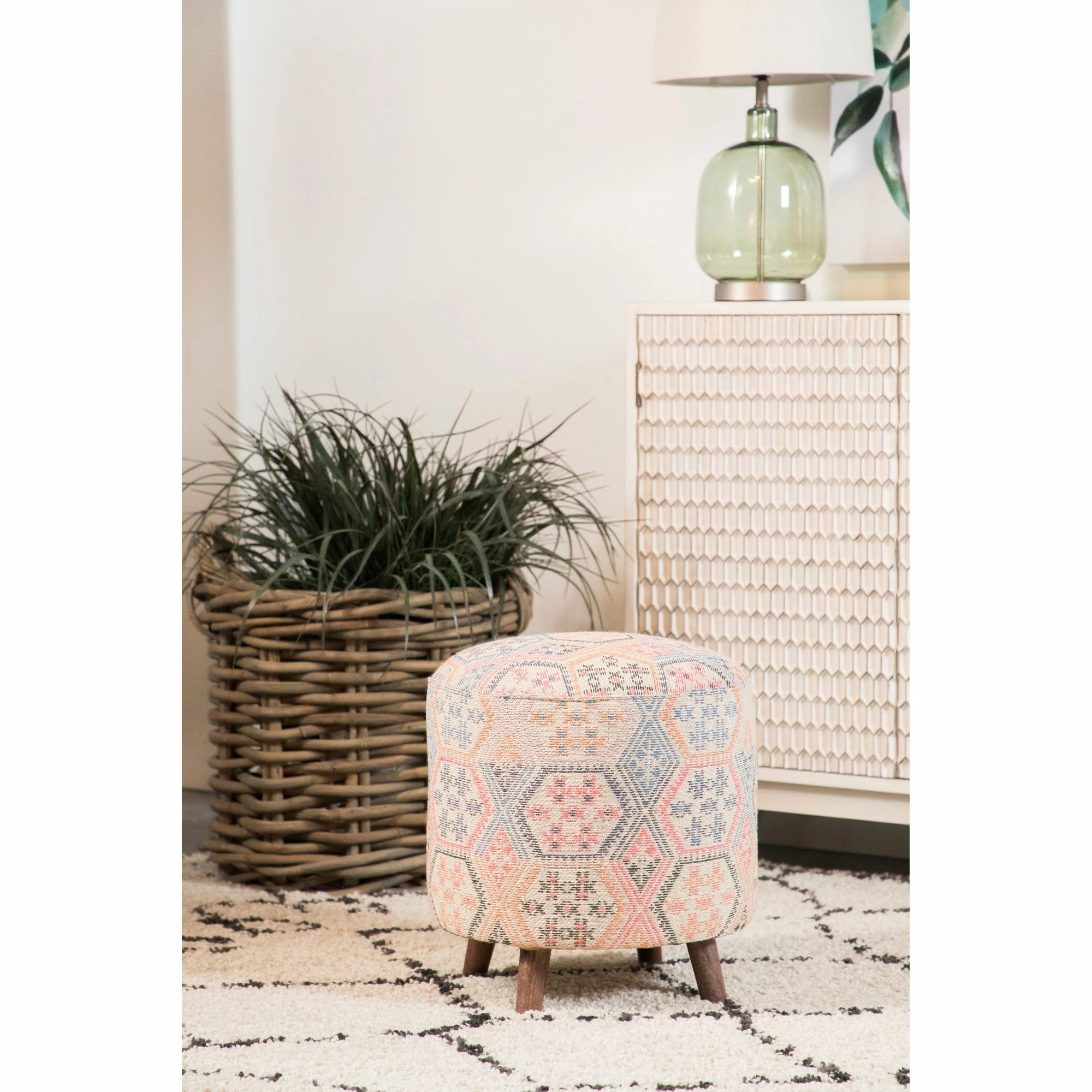 Cheap ๐ Coaster Multi-color Ikat Pattern Round Accent Stool ๐