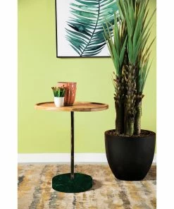 Wholesale ✨ Coaster Natural And Green Round Marble Base Accent Table 🔔