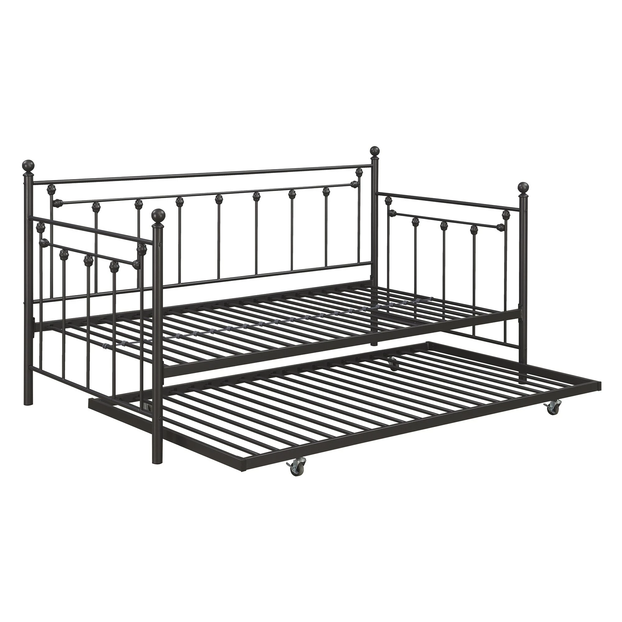 Budget ๐ Coaster Nocus Spindle Metal Twin Daybed With Trundle Gunmetal ๐ฅ - Image 6