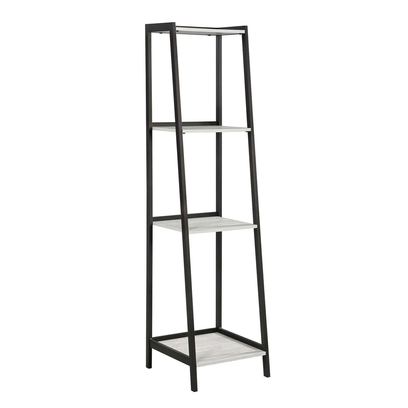 New 👍 Coaster Pinckard Grey Stone Herringbone And Black 4-shelf Ladder Bookcase 🎉 - Image 2