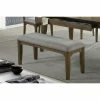 Best deal 💯 Coaster Rayleene Grey And Medium Brown Upholstered Dining Bench 🔥
