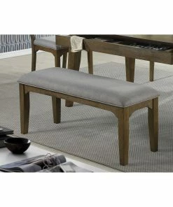 Best deal 💯 Coaster Rayleene Grey And Medium Brown Upholstered Dining Bench 🔥