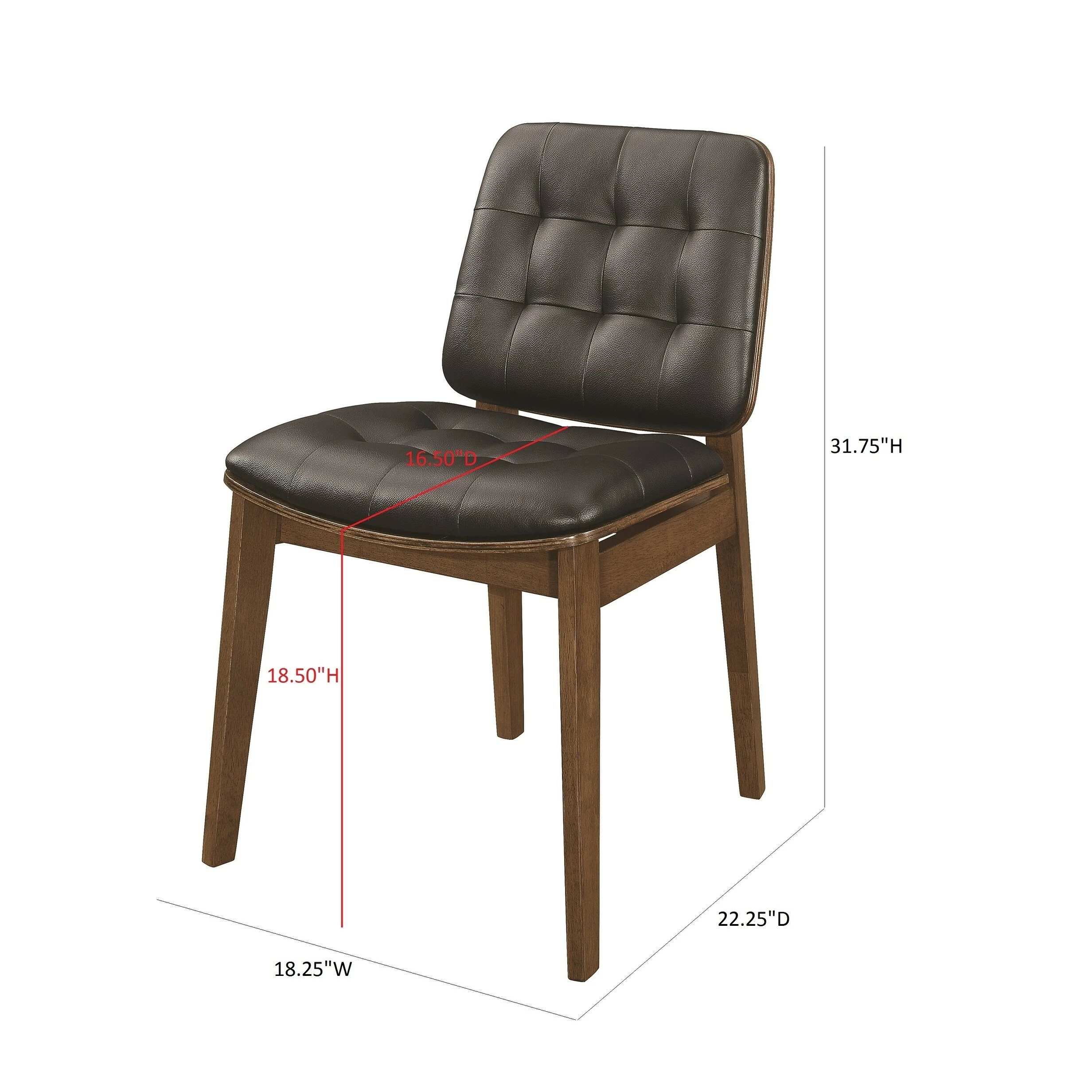 Buy 🎉 Coaster Redbridge Black And Natural Walnut Tufted Back Dining Chairs (Set Of 2) 🔔 - Image 4