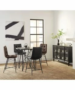 Coupon 🤩 Coaster Rennes Black And Gunmetal Round Counter Height Table 👍