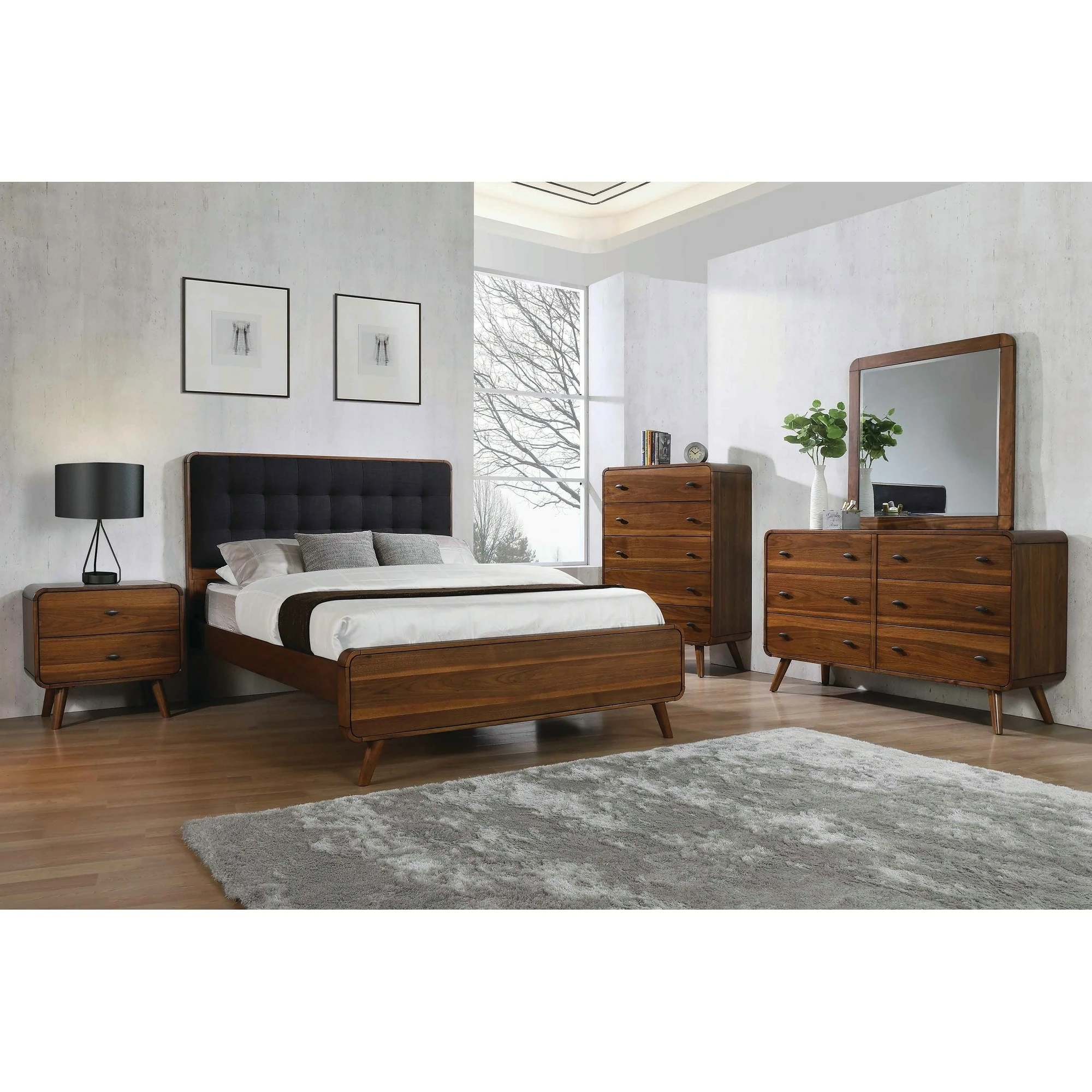 Coupon ๐ Coaster Robyn Mid-century Modern Dark Walnut Bed ๐ - Image 2