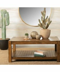 Flash Sale ๐ Coaster Rustic Brown Rectangular Coffee Table With Lower Shelf ๐
