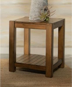 Coupon โค๏ธ Coaster Rustic Brown Rectangular End Table With Lower Shelf ๐