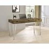 Cheap 💯 Coaster Samson Brown Oak And Chrome 3-drawer Writing Desk 🌟