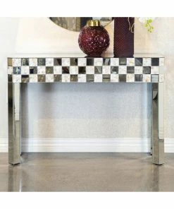 Buy โ Coaster Silver Checker Pattern Rectangular Console Table ๐