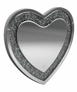 Budget ๐ฅ Coaster Silver Heart Shape Wall Mirror ๐