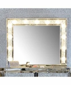 Brand new ❤️ Coaster Silver Rectangular Table Mirror With Lighting 🥰