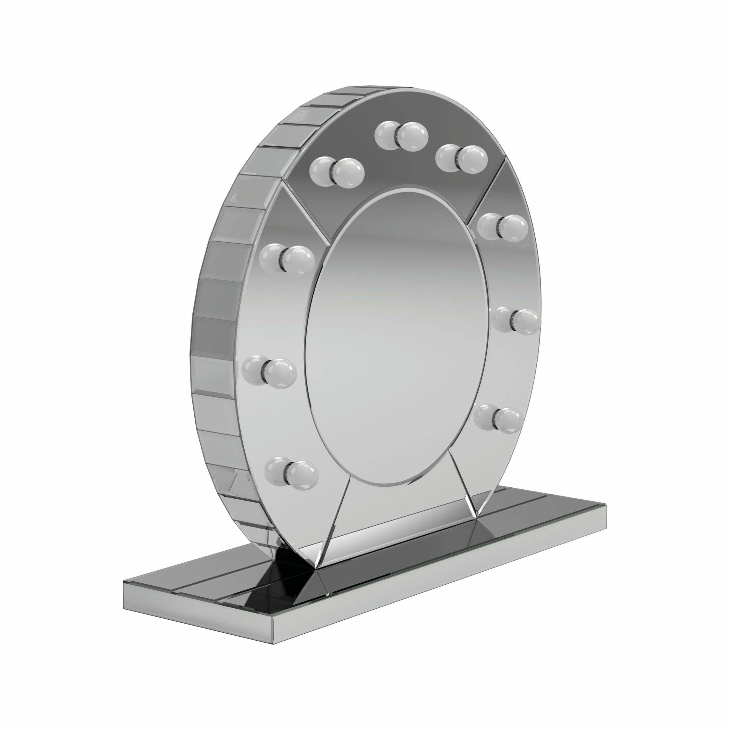 Hot Sale ⌛ Coaster Silver And Black LED Table Mirror ✔️ 1 Hot Sale ⌛ Coaster Silver And Black LED Table Mirror ✔️