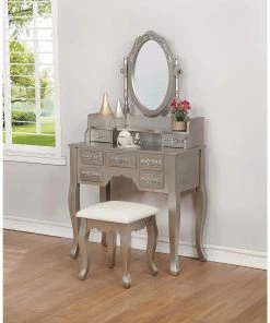 Brand new 🥰 Coaster Silver And White 3-piece Vanity Set - 31.75" X 15.75" X 59" 😉