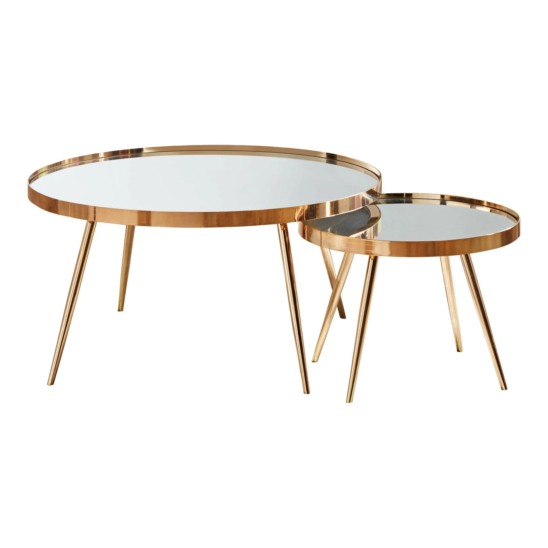 Buy โ Coaster Sophia Gold 2-piece Mirror Top Nesting Coffee Table โจ - Image 2