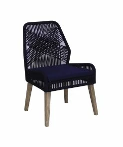 Coupon 😀 Coaster Sorrel Dark Navy Woven Rope Dining Chairs (Set Of 2) 😀
