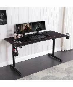 Buy 🎁 Coaster Tarnov Black Rectangular Gaming Desk With USB Ports 🥰