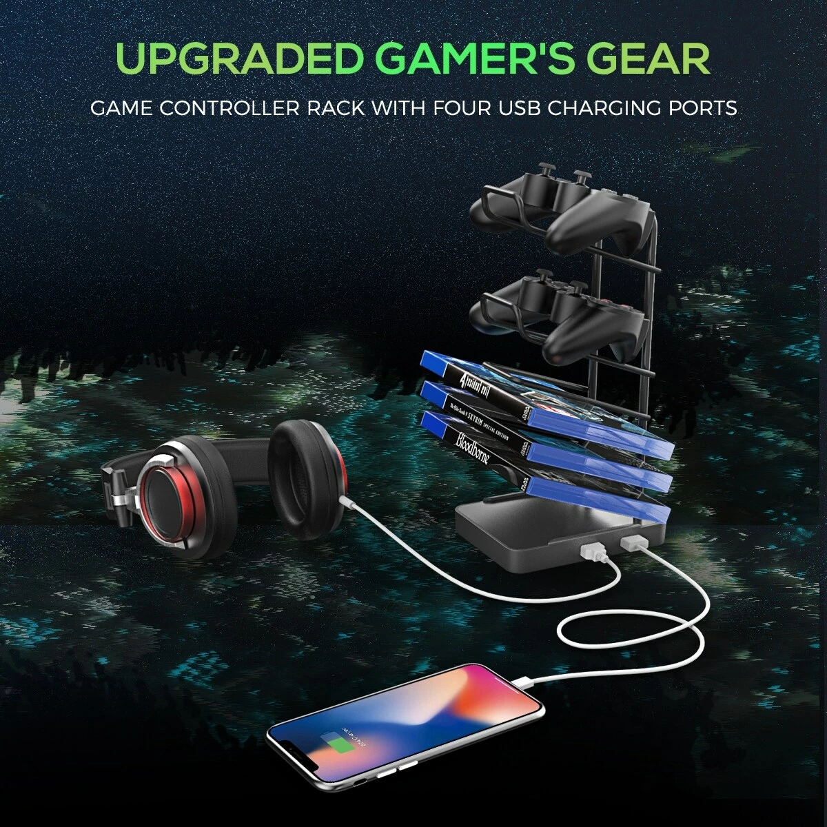 Buy ๐ Coaster Tarnov Black Rectangular Gaming Desk With USB Ports ๐ฅฐ - Image 7