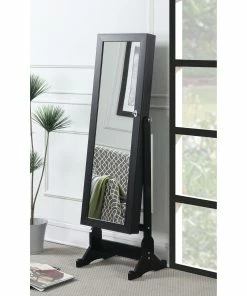 Cheap 👍 Coaster Transitional Black Jewelry Cheval Mirror 🎁